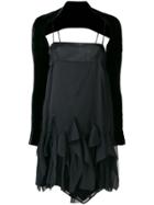Romeo Gigli Vintage Off-shoulder Flared Dress - Black