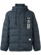Adidas Originals Pinstripe Hooded Down Jacket, Men's, Size: Xl, Blue, Polyester/viscose/feather