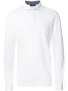 Fay Longsleeved Polo Shirt, Men's, Size: 44, White, Cotton