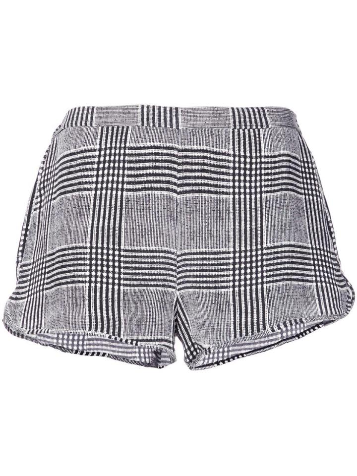Fleur Du Mal Check Short Shorts - Black