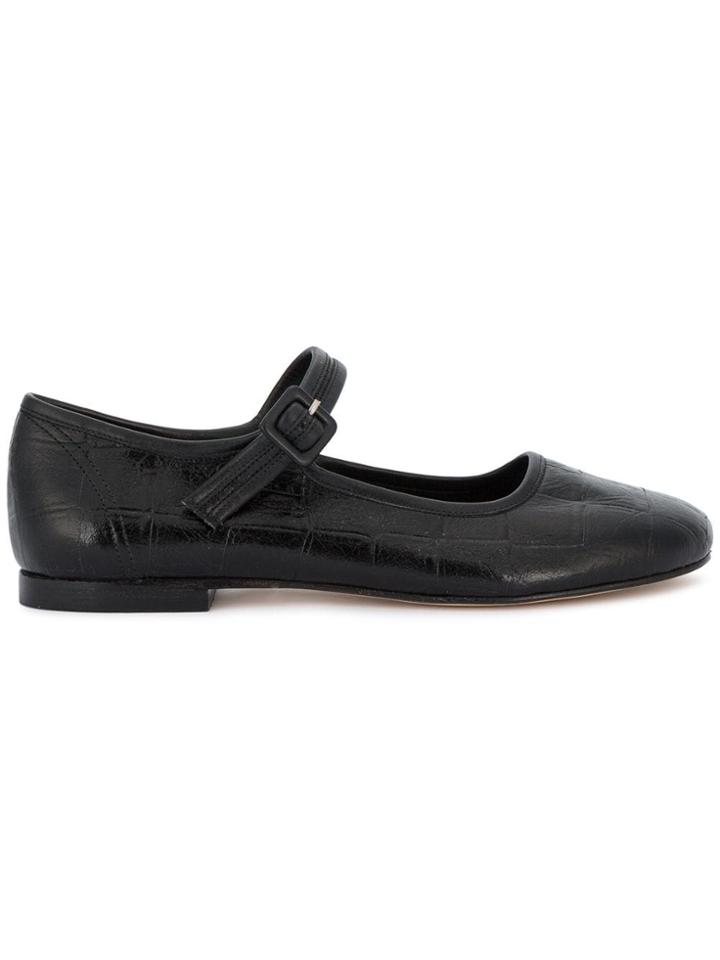 Maryam Nassir Zadeh Black Croc Thelma Ballet Flats