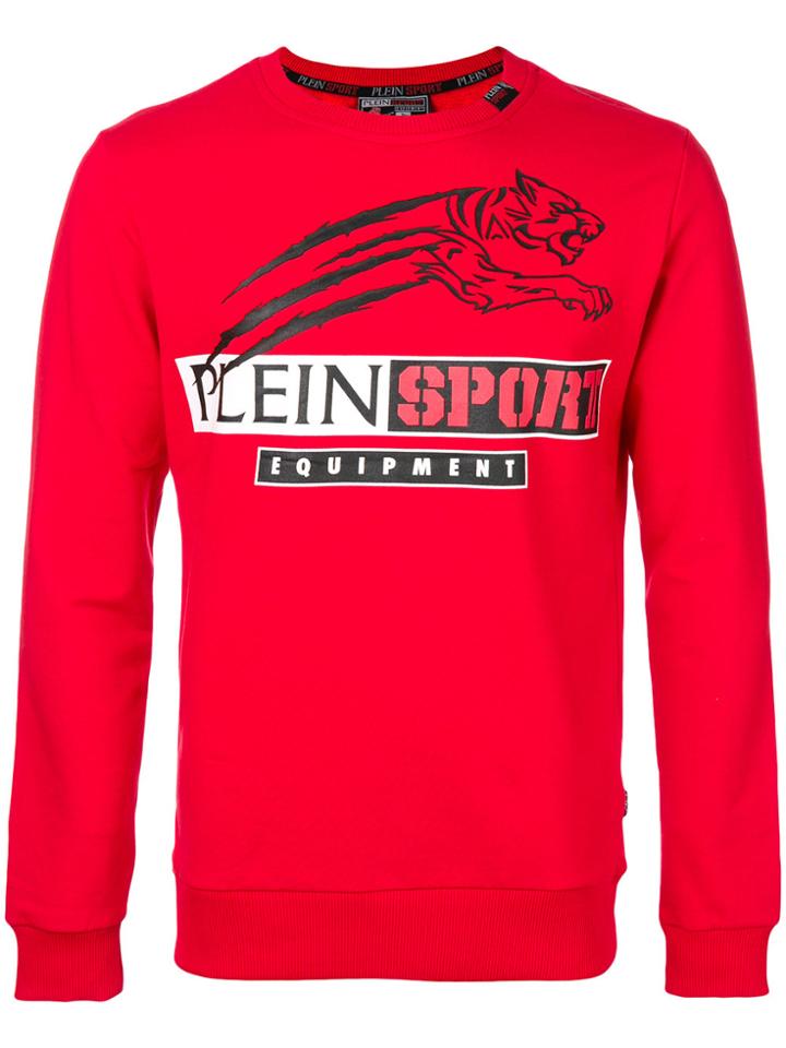 Plein Sport Logo Print Sweatshirt - Red