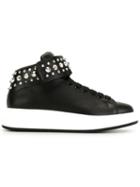Alexander Mcqueen Extended Sole Hi-top Sneakers, Men's, Size: 44, Black, Calf Leather/rubber