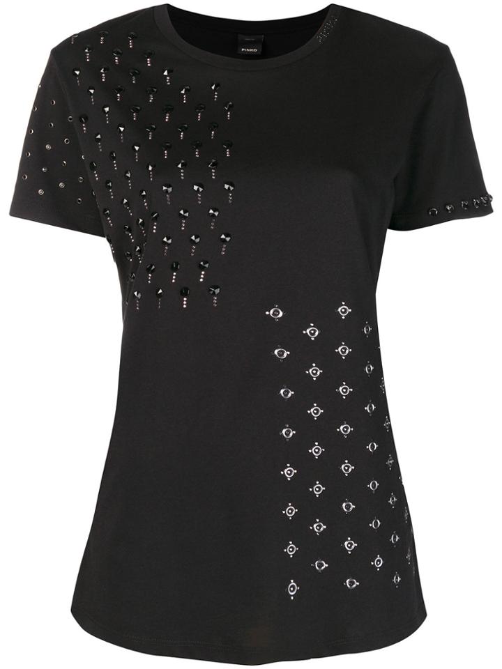 Pinko Crystal Embellished T-shirt - Black