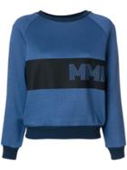 Mr & Mrs Italy Embroidered Colour-block Sweatshirt - Blue