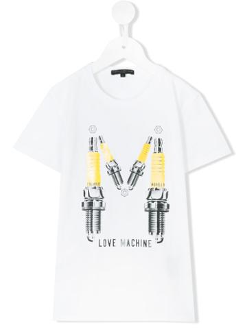 Frankie Morello Kids - Love Machine T-shirt - Kids - Cotton - 5 Yrs, White