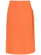 Nk Midi Lace Up Skirt - Yellow & Orange