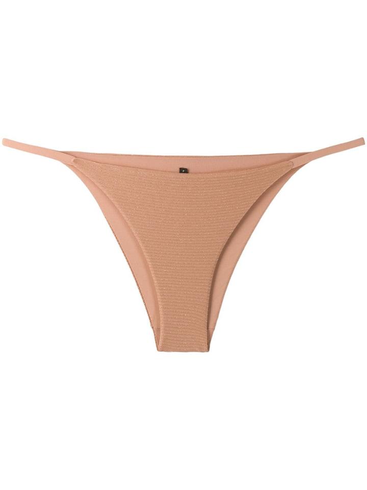 Fisico Ribbed Knitted Bikini Bottoms - Neutrals