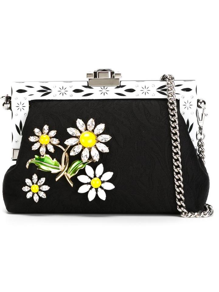 Dolce & Gabbana 'vanda' Clutch, Women's, Black, Polyester/acetate/glass/cotton