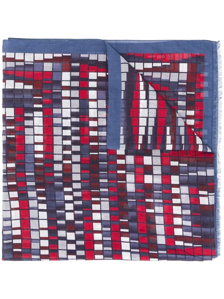 Lanvin Geometric Print Scarf - Blue