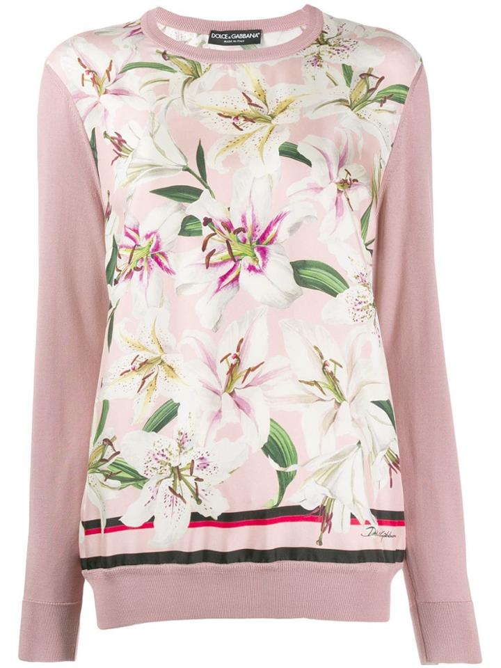 Dolce & Gabbana Lily Print Jumper - Pink