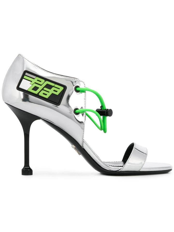 Prada Elasticized Cords Sandals - Silver