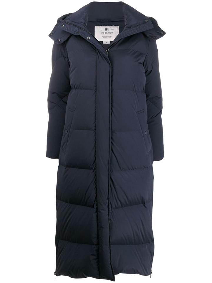 Woolrich Long Padded Coat - Blue