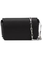 Paco Rabanne Disc And Ring Fold Over Shoulder Bag, Women's, Black, Leather