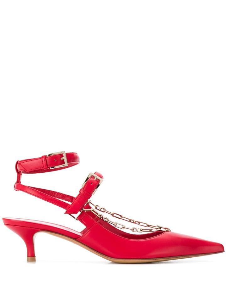 Valentino Valentino Garavani Chain Embellished 45mm Pumps - Red