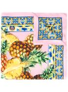 Dolce & Gabbana - Pineapple Print Scarf - Women - Silk - One Size, Women's, Pink/purple, Silk