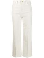 J Brand High Waisted Cropped Corduroy Trousers - Neutrals