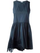 P.a.r.o.s.h. Lace Hem Skater Dress, Women's, Size: L, Blue, Cotton/spandex/elastane