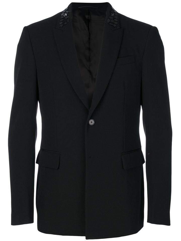 Givenchy - Beaded Collar Blazer - Men - Cotton/cupro/wool - 50, Black, Cotton/cupro/wool