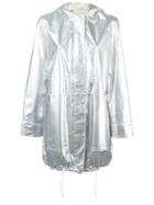 Paco Rabanne Metallic (grey) Parka Coat, Women's, Size: 36, Lamb Skin/cotton/polyurethane/cotton
