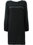 Odeeh Contrast-seam Detailed Dress - Black
