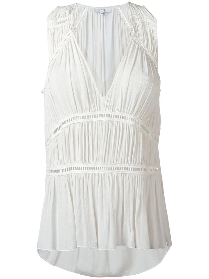 Iro Sleeveless Ruched Tier Top, Women's, Size: 34, White, Viscose