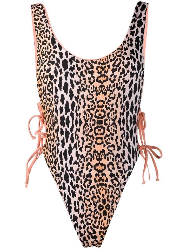 Reina Olga Bowie Leopard Print Swimsuit - Orange