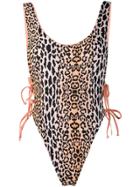 Reina Olga Bowie Leopard Print Swimsuit - Orange