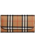 Burberry Vintage Check And Leather Continental Wallet - Nude &