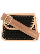 0711 Monaco Small Woven Clutch - Black