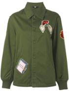 Opening Ceremony Patch Detail Jacket, Women's, Size: Small, Green, Cotton