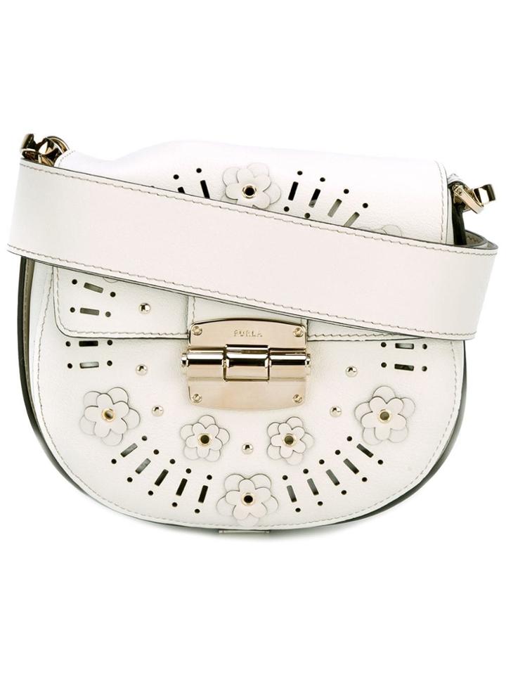 Furla Small Club Floral Saddle Bag - Nude & Neutrals