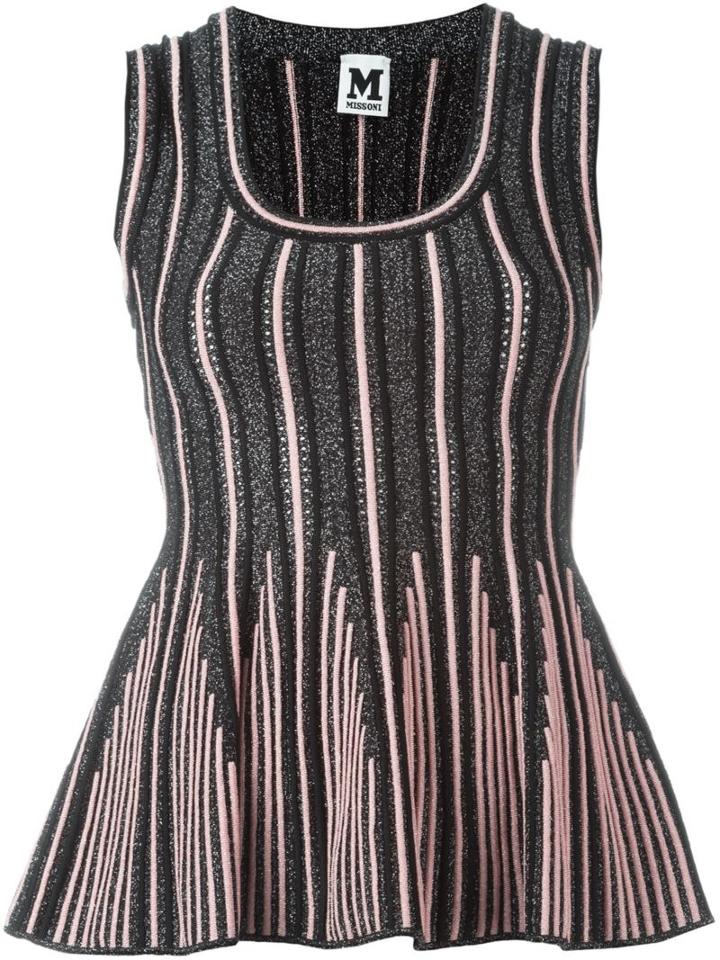 M Missoni Striped Knitted Top, Women's, Size: 42, Black, Polyamide/spandex/elastane/viscose/metallic Fibre