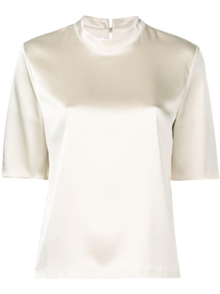 Nanushka Kaden Satin T-shirt - Neutrals