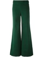 Tory Burch 'mesteno' Flared Trousers, Women's, Size: 0, Green, Cotton/lyocell/spandex/elastane