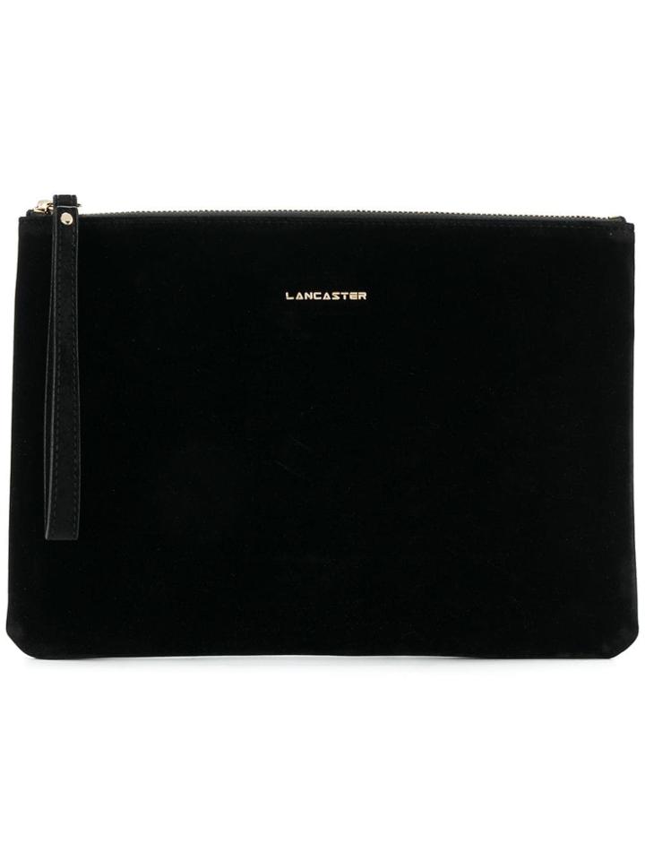 Lancaster Velvet Clutch Bag - Black