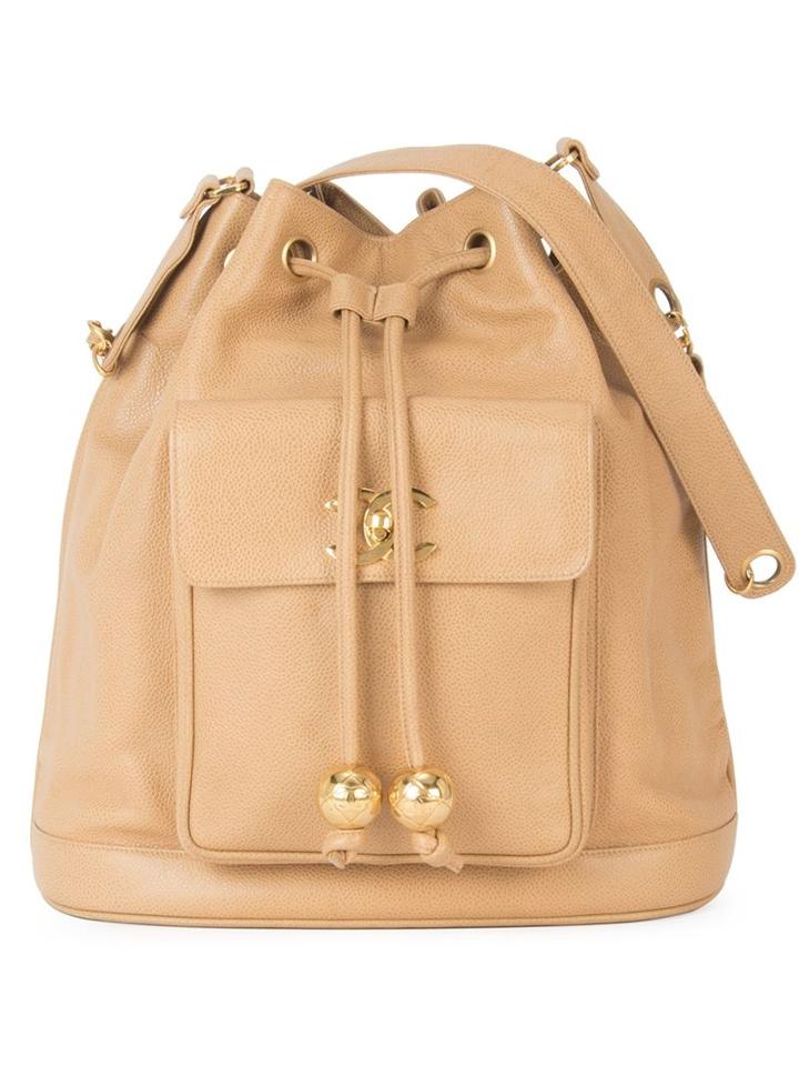 Chanel Vintage Drawstring Shoulder Bag, Women's, Brown