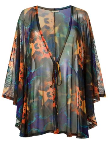 Blue Man Print Beach Dress