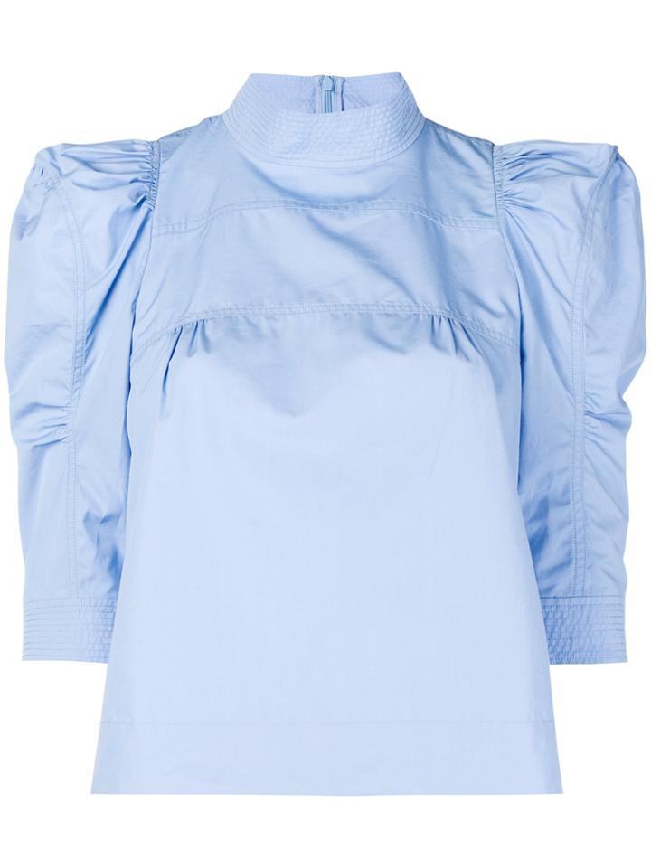 Chloé Puff-sleeve Shift Top - Blue