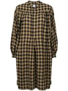 Aspesi Oversized Check Shirt Dress - Brown