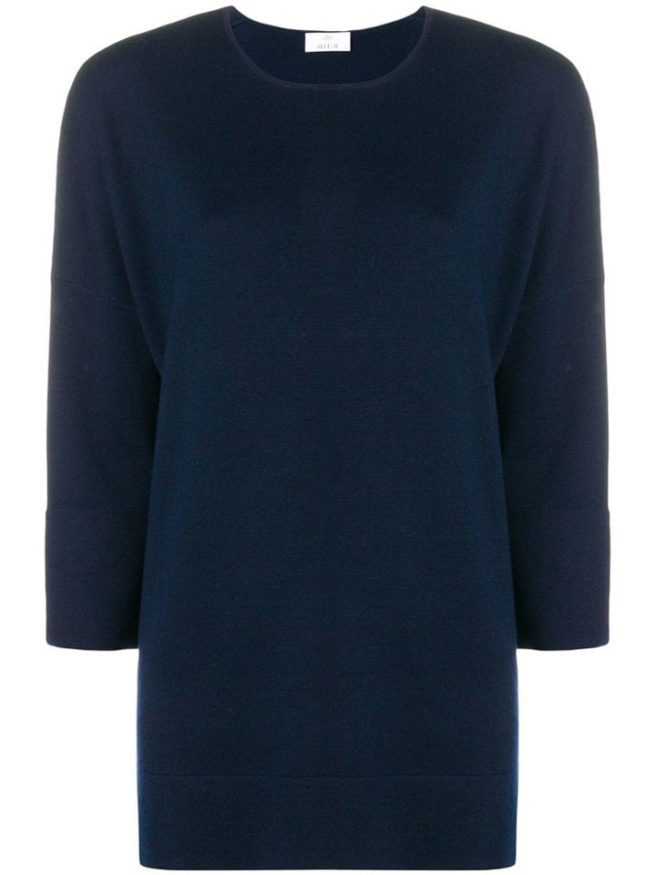 Allude Boxy Fine Knit Sweater - Blue