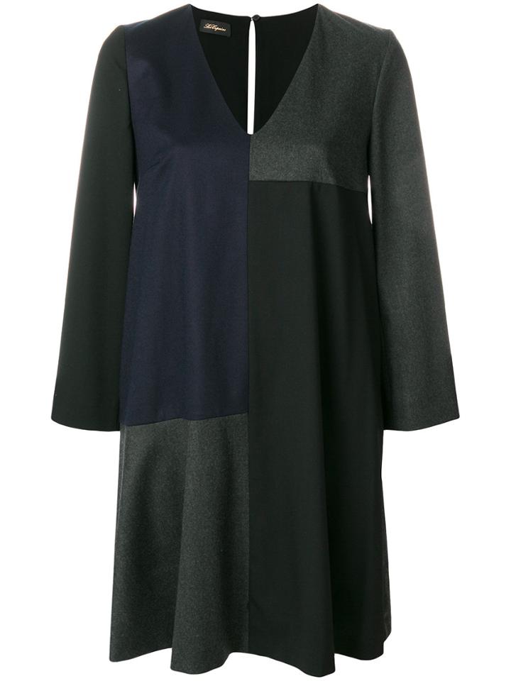 Les Copains Panelled V-neck Dress - Blue
