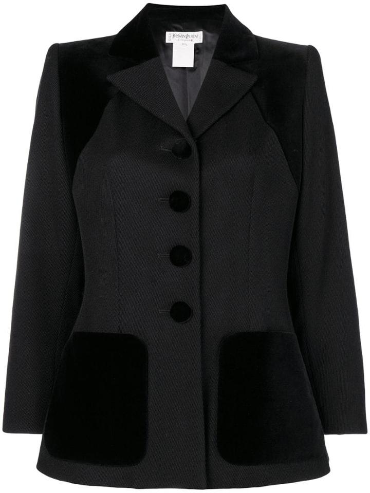 Yves Saint Laurent Pre-owned Textured-panel Jaket - Black