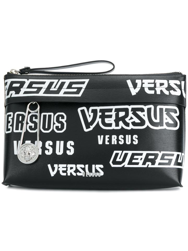 Versus Lettering Wristlet Clutch - Black