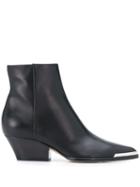 Sergio Rossi Metal Detail Ankle Boots - Black