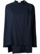 Reality Studio 'uzo' Asymmetric Blouse, Women's, Size: Large, Blue, Viscose/wool