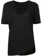 Bassike Scoop Neck T-shirt, Women's, Size: 10, Black, Cotton