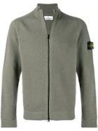 Stone Island Front Zipped Cardigan - Green