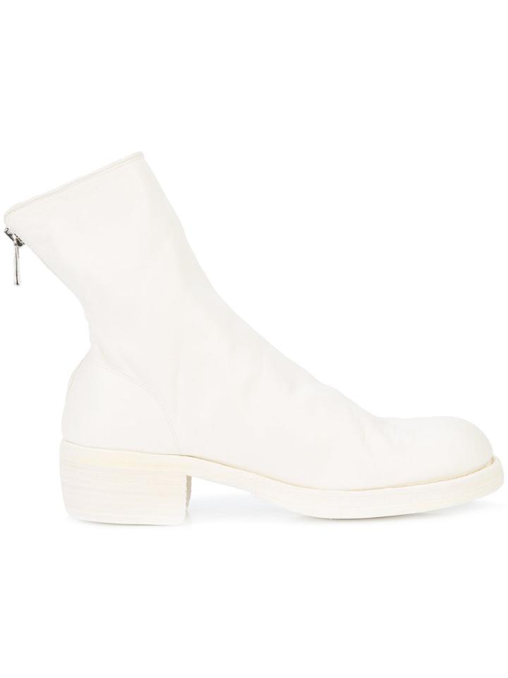 Guidi Zip Front Boots - White