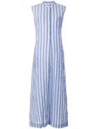 Aspesi Sleeveless Seersucker Dress - Blue